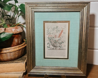 Vintage 12 Months of Flowers Robert Furber “December” Gold Framed Wall Hanging | Gallery Wall