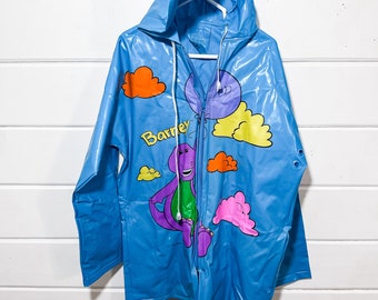 Vintage 90s Barney Rain Jacket Rain Coat | 1992 Barney