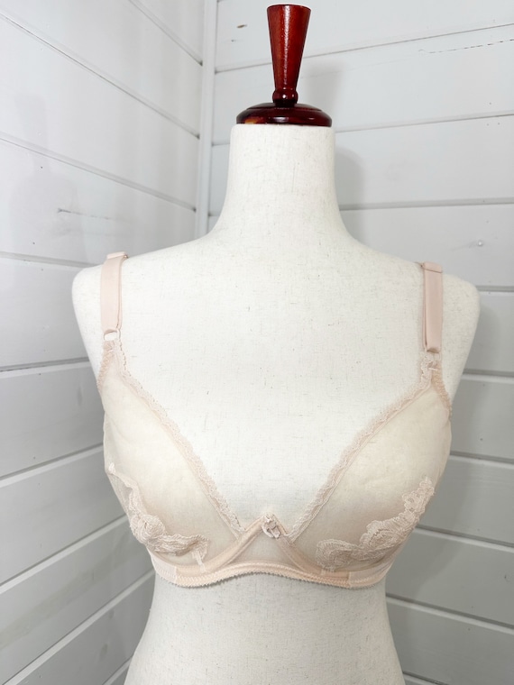 Symbella Vintage Y2K Sheer Pink Floral Lace Bra 36C NWT Size 36 C - $22 New  With Tags - From Erin