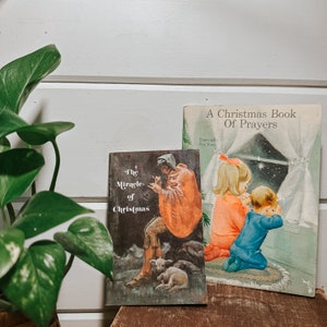 Vintage Christmas Paper Books “The Miracle of Christmas” & “A Christmas Book of Prayer” | Vintage Christmas Decor