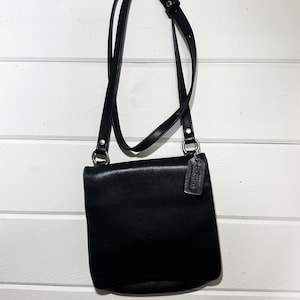 Vintage Coach Chelsea Slim Flap Bag | Black Leather