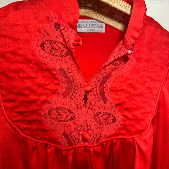 Vintage Red Nightgown Lingerie | Lily of France |… - image 4