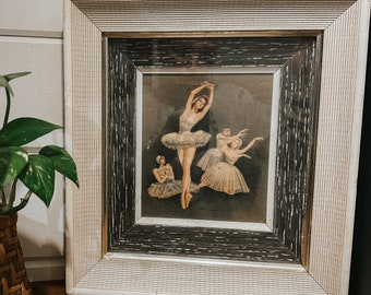 Vintage Dancing Ballerina Framed Print | Wall Hanging, Gallery Wall