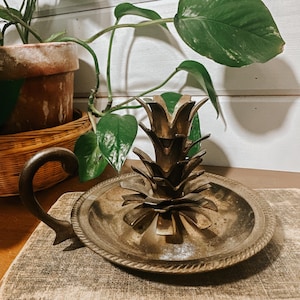 Vintage Brass Candlestick Holder with Handle