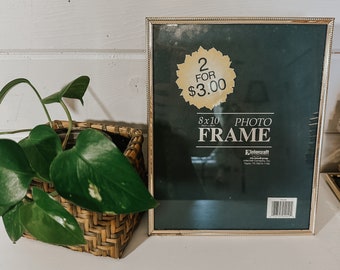 Vintage 8x10 Etched Gold Tone Metal Picture Frame With Ball Feet ...