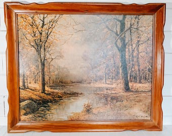 Robert Wood 風景画 額付 サイン入り October Morn October Morn