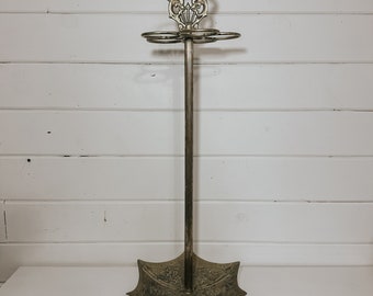 Vintage Solid Brass Umbrella Stand Cane Holder | 1920s