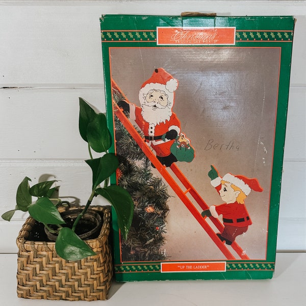 Vintage 1991 House of Lloyd Christmas Around World Up The Ladder Santa & Elf NIB