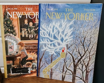 Vintage 90s Set of 2 “The New Yorker” December Magazines | Vintage Christmas Decor