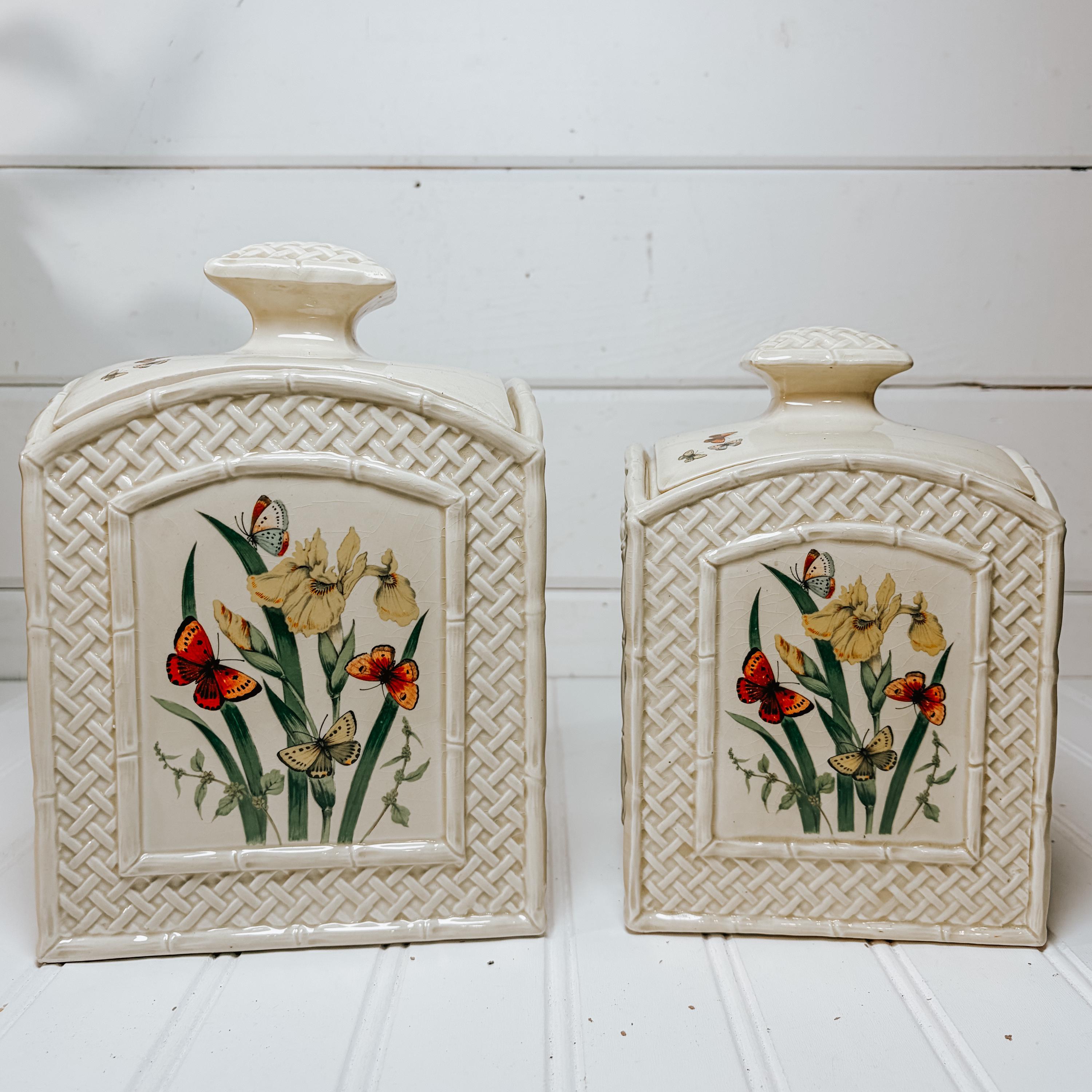 Vintage Butterfly Canister Set - Etsy