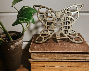 Vintage Brass Butterfly Trivet | Footed Butterfly Trivet | Vintage Trivet | Brass Trivet | Spring Decor