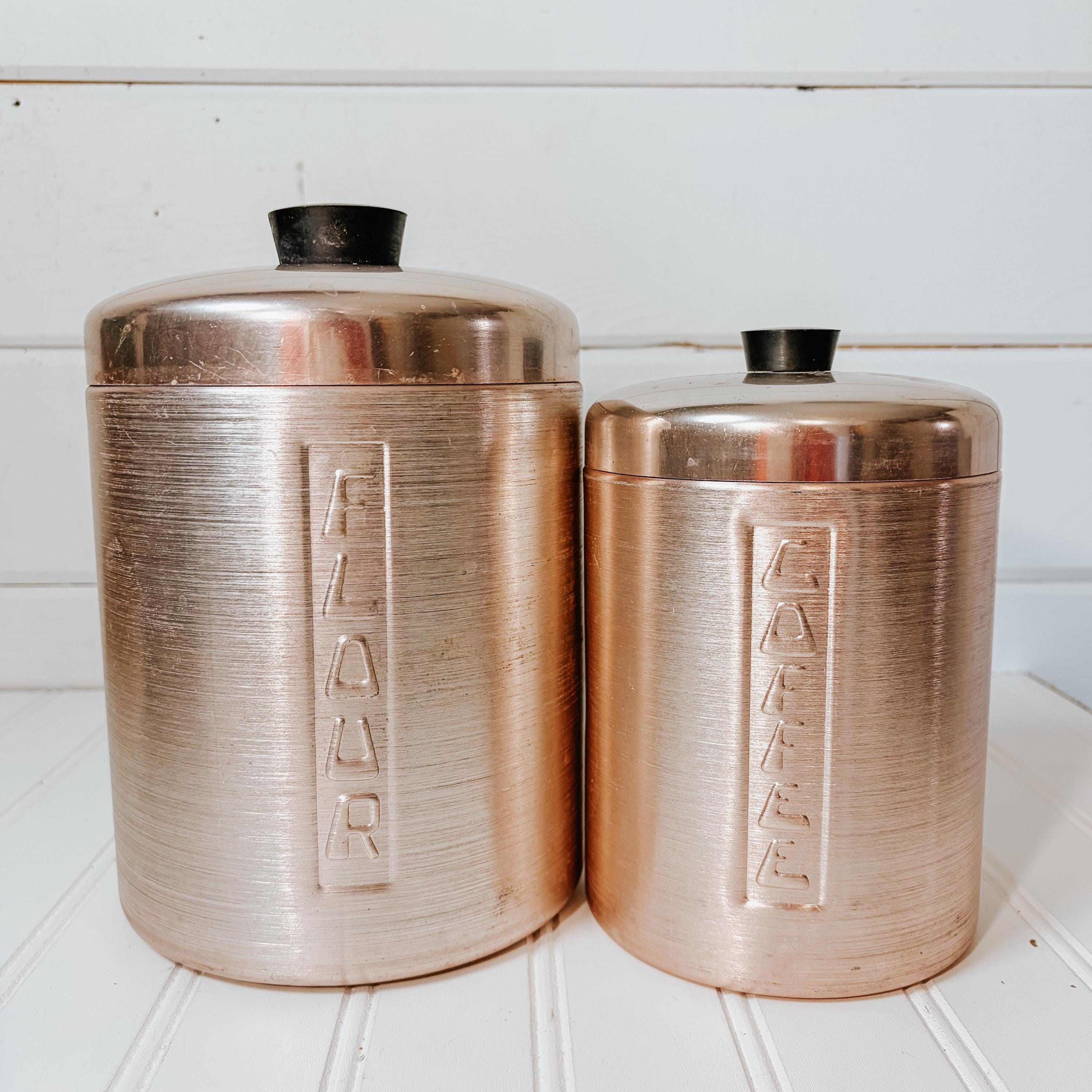 ヴィンテージ1970年代 EKCO カナダ製キャニスター&ブレッドケースセット Bread bin and canister set - Etsy 日本