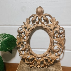 Vintage Gold Ornate Metal Picture Frame | No Glass