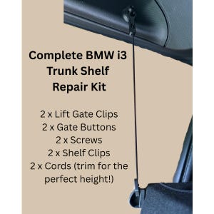 BMW i3 I01 13-22 Rear Hatch Trunk Parcel Shelf Clip & Cord Complete Repair Kit Fastener