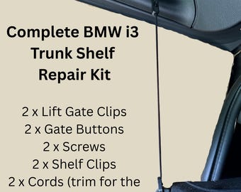 BMW i3 I01 13-22 Rear Hatch Trunk Parcel Shelf Clip & Cord Complete Repair Kit Fastener