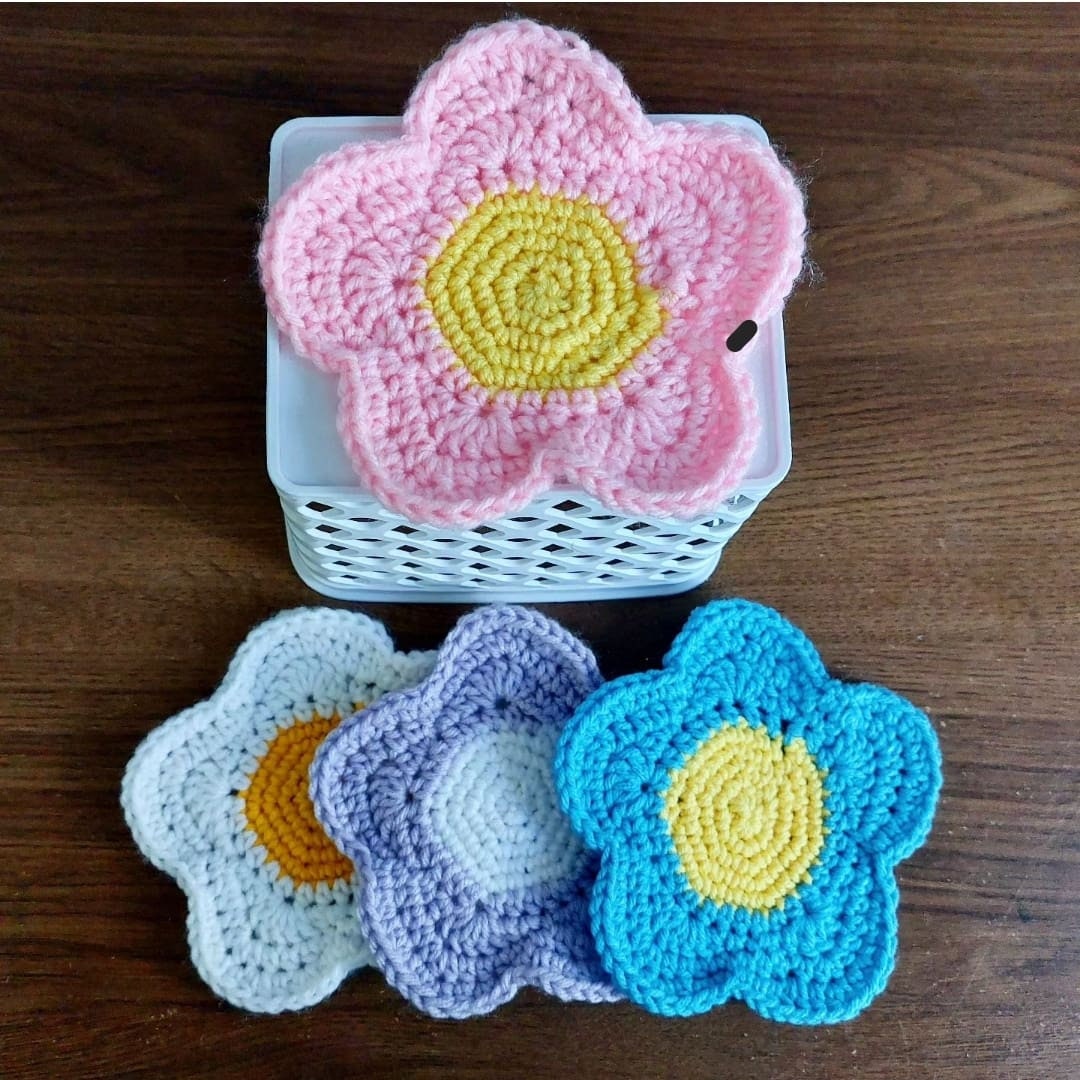 Spring Time Flower Coasters! (set of Four)[ BENT STRAW SHOP] - Etsy