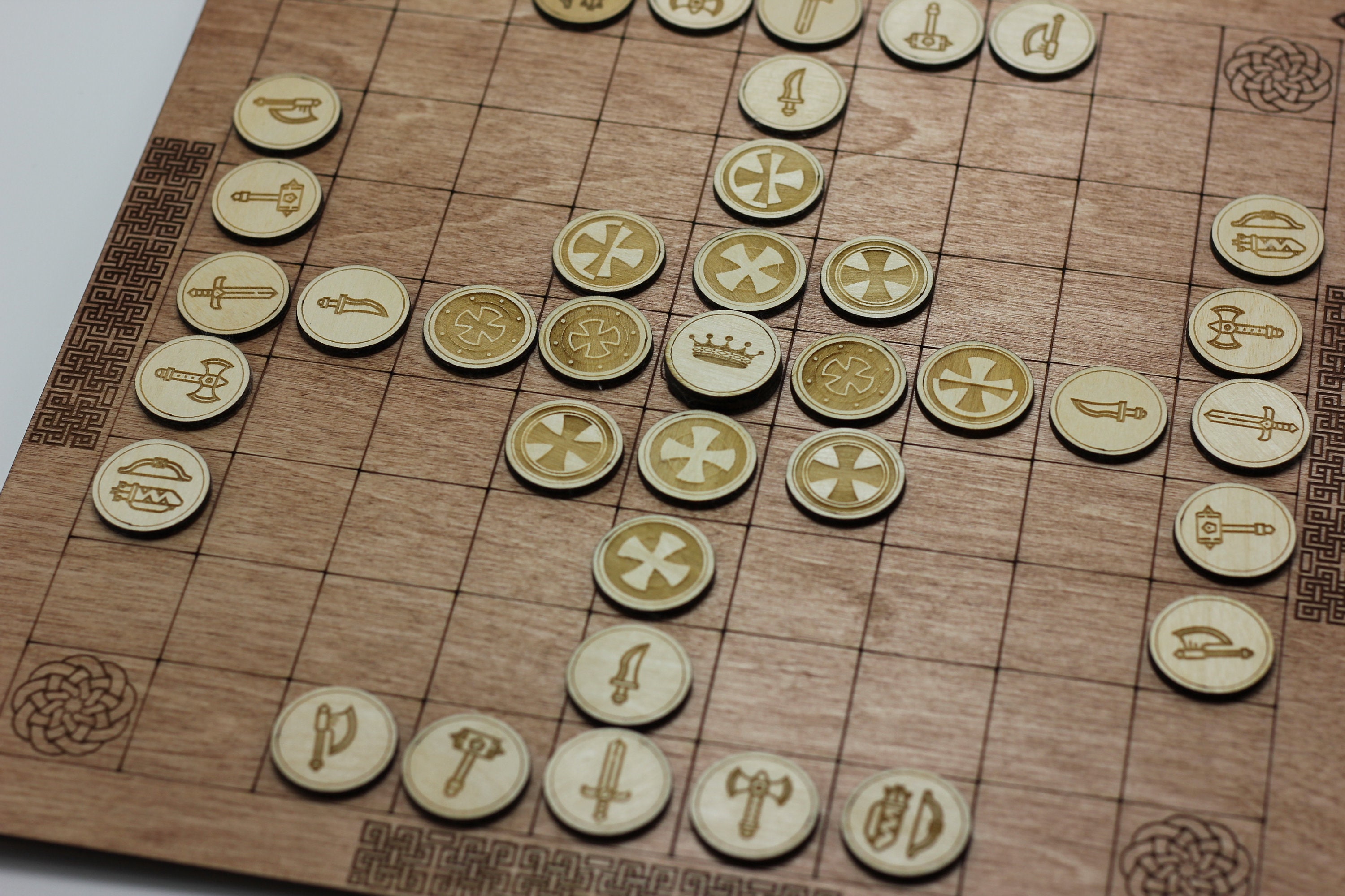 Hnefatafl Board Game Includes Pieces and Board Etsy