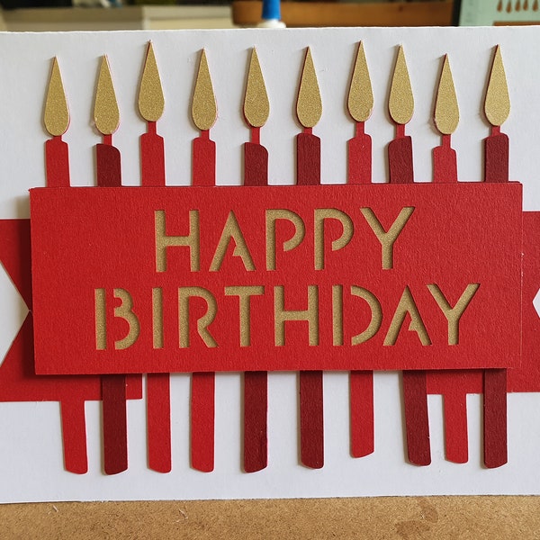 Birthday Candle Card Etsy UK