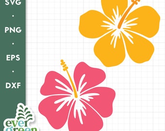 Hibiscus Flower SVG, Tropical Floral Cut File (Digital Download)