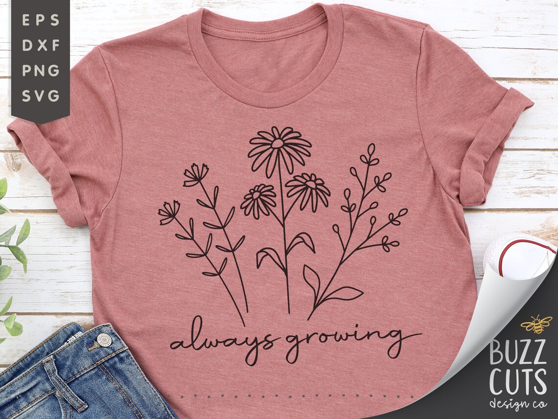 Download Always growing svg Wildflower svg boho flower bouquet | Etsy