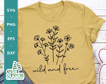 Wildflower Bouquet SVG, Boho Floral Clipart (Digital Download)
