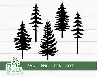 Pine tree svg, evergreen tree svg, evergreen svg, spruce tree svg, Christmas tree svg, forest silhouette, simple trees svg