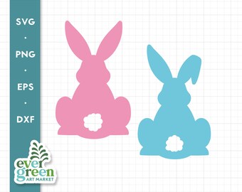 Easter Bunny Silhouette SVG, PNG, DXF Cut File (Digital Download)
