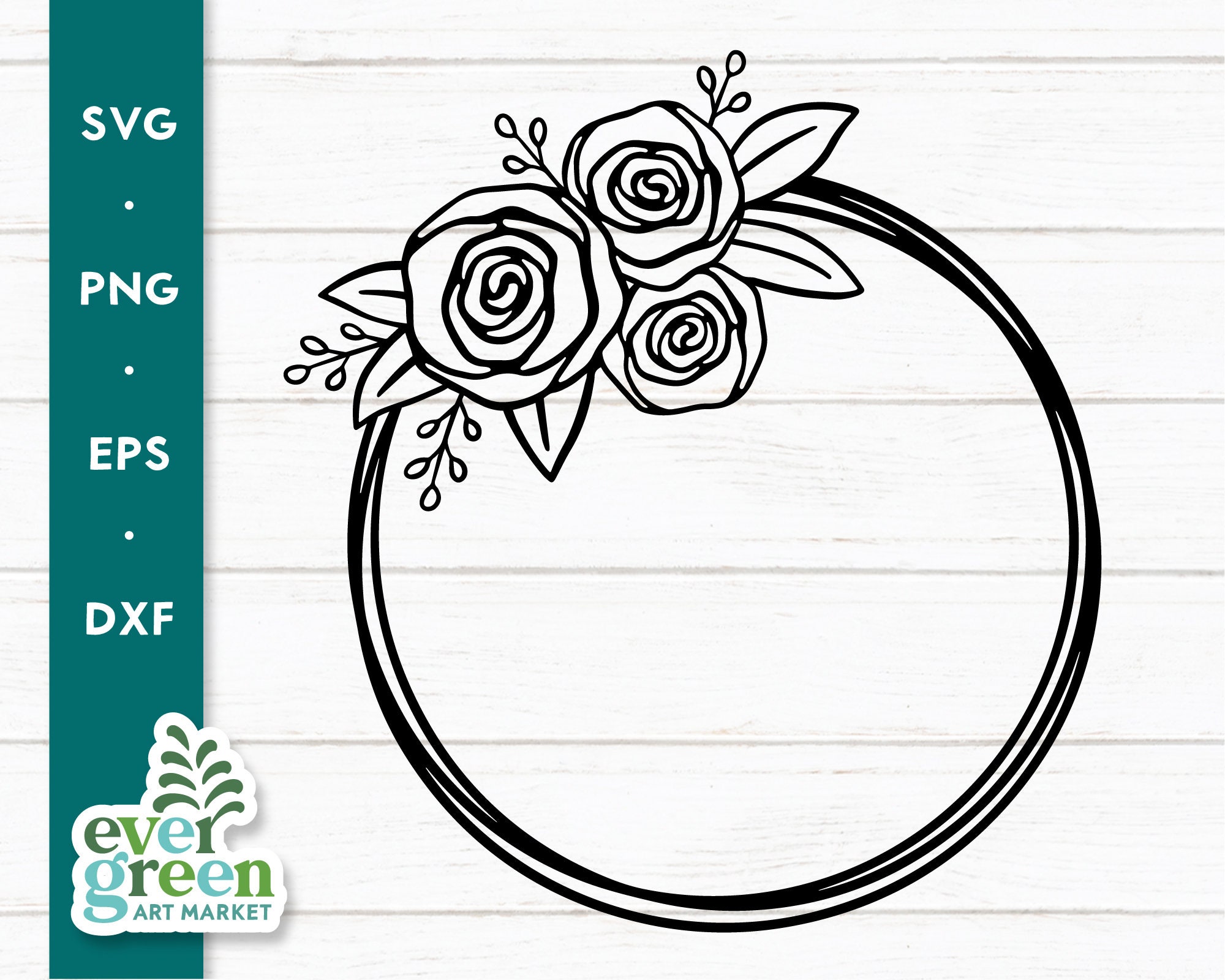 Premium Vector  Floral monogram in form round frame rose flower wreath  silhouette svg frame names at wedding