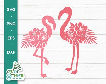 Flamingo SVG, Floral Flamingo SVG, Flamingo taart topper SVG, roze flamingo SVG, Flamingo gesneden bestand, schattige Flamingo SVG, Flamingo PNG