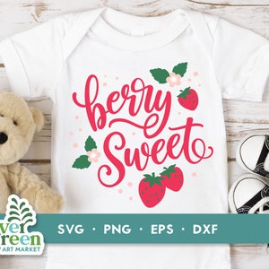 Beeren svg, Erdbeer süßer, erster Geburtstag, beere niedlich, Baby Neugeborenen Kleinkind Design, handgezeichnete Sommer Svg Schnittdatei, Silhouette