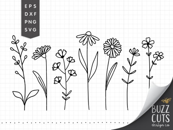 Wildflower bundle svg boho flower bundle botanical svg boho | Etsy