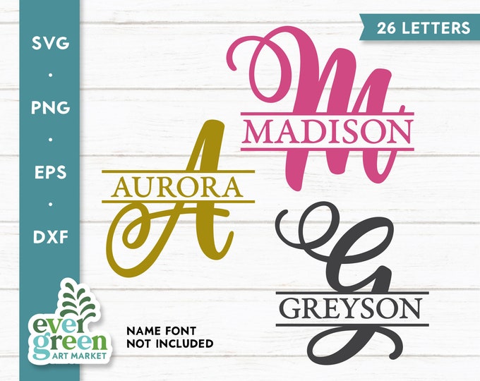 Floral Split Monogram Svg, Initial Svg, Split Letter Svg, Alphabet Svg ...