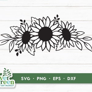 Svg tournesol, tournesol frontière svg, svg bordure fleur, floral svg, svg accent, svg cadre fleur, svg mariage, clipart, fichier svg