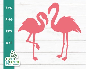 May include: Two pink flamingo silhouettes against a white woodgrain background.