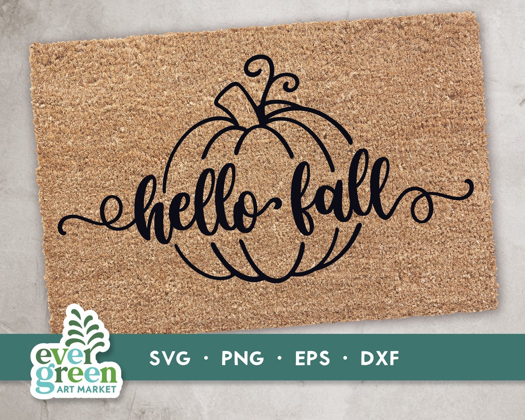 Fall Doormat Svg, Hello Fall Svg, Doormat, Pumpkin Doormat Svg, Doormat Stencil Svg