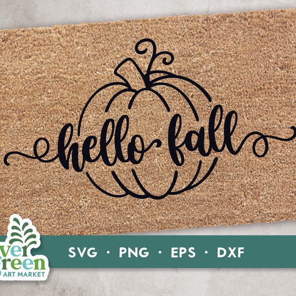 Fall doormat svg, hello fall svg, welcome doormat, pumpkin doormat svg, doormat stencil svg, fall, autumn sign svg, simple svg, cut file