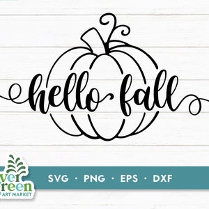 Bonjour automne svg, automne citrouille signe svg, automne citrouille svg, conception de tshirt automne, automne signe svg, svg simple, png, fichier coupé, fichiers coupés svg