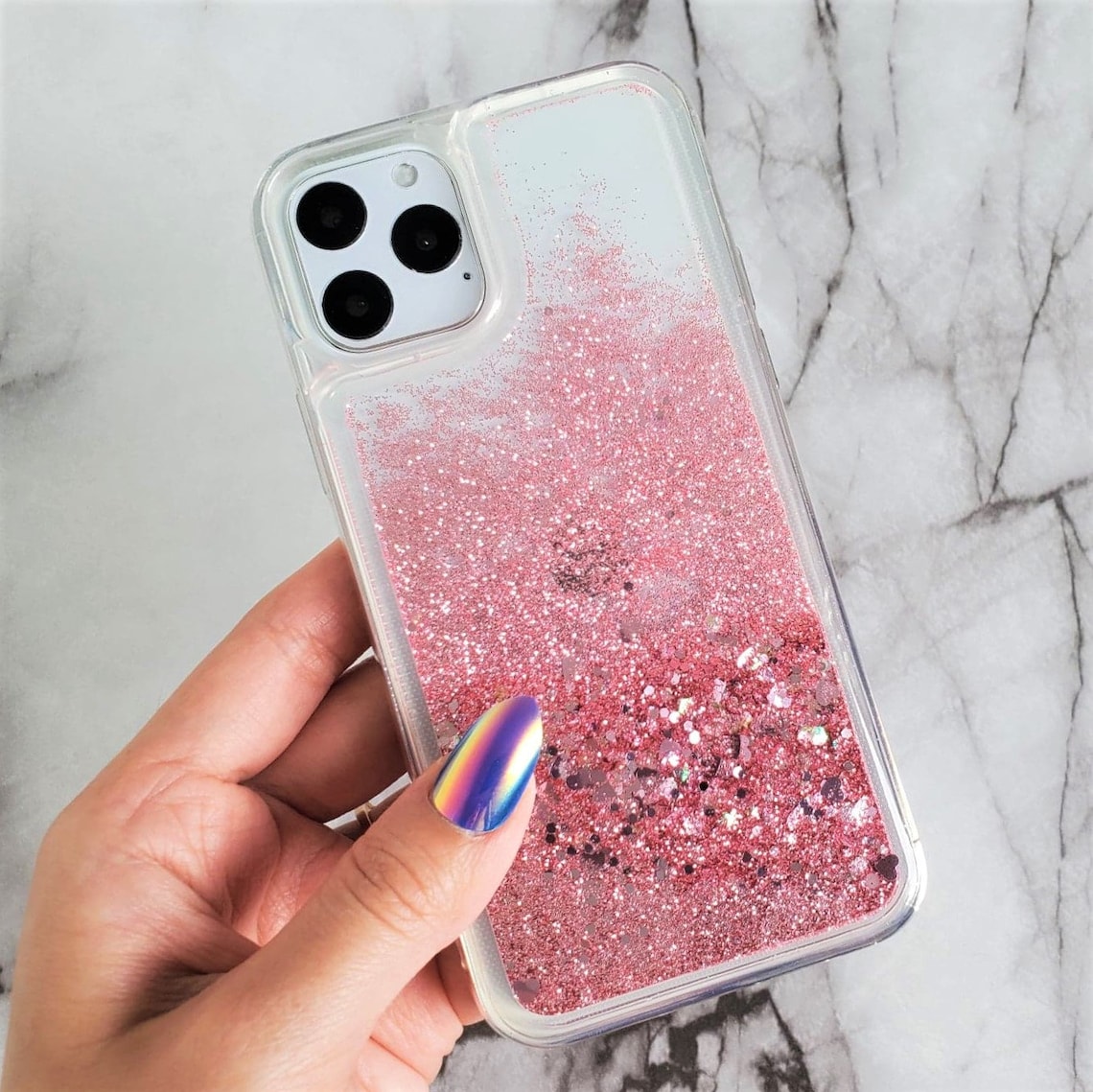 Pink Glitter Waterfall Liquid Floating Hearts Case iPhone 6s Etsy
