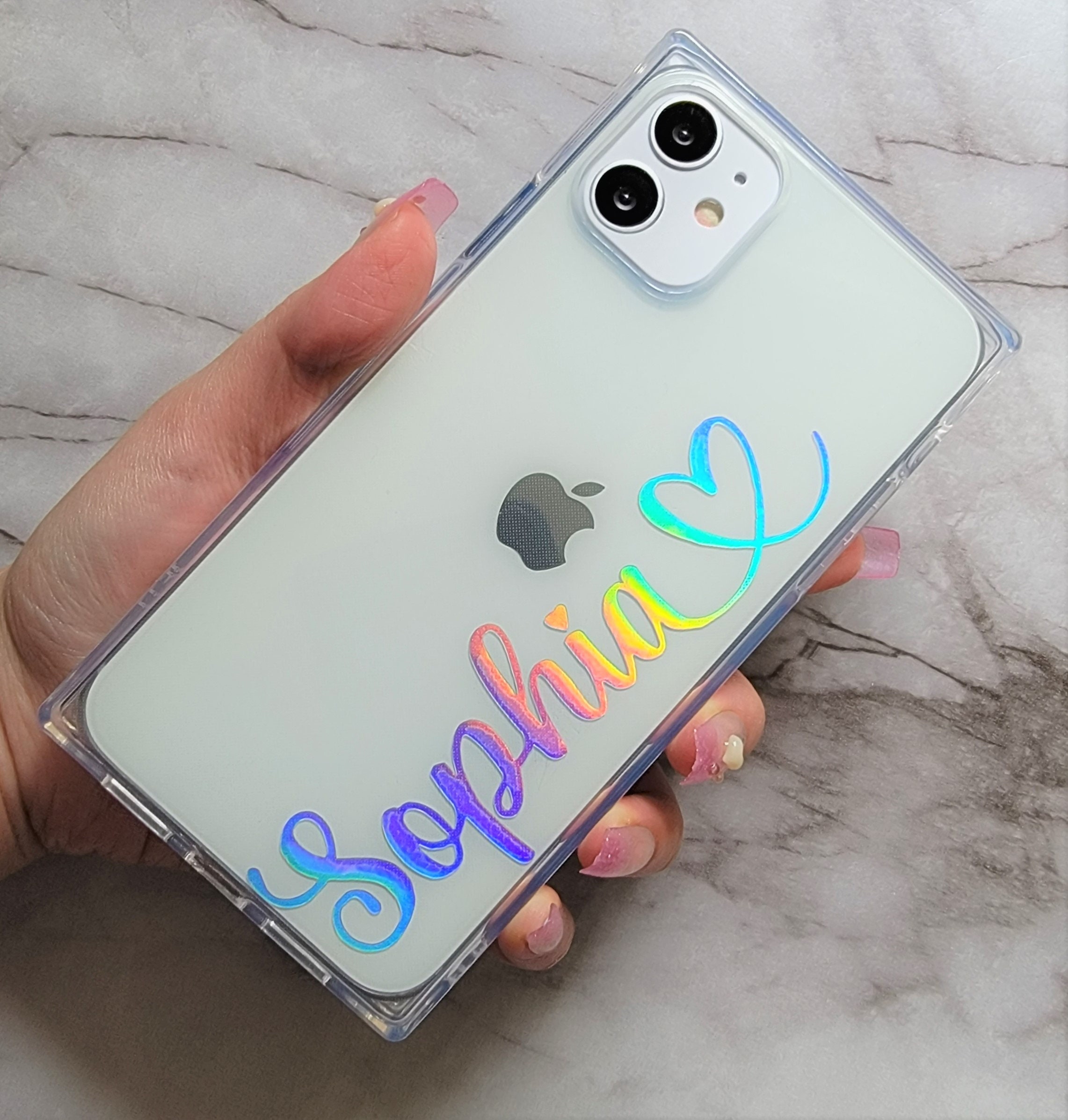 iPhone 7 4.7 Clear Holographic Laser Rainbow Cover Phone Case 