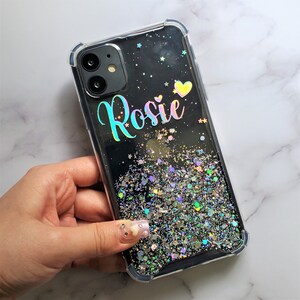 LY&SASIF Compatible with iPhone 12 Pro Max Holographic Case, Cute Laser 3D  Water Ripple Bling Glitter Luxury Wave Shape Phone case for Women Girls