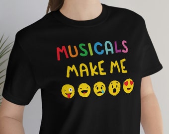 Emoji Unisex Tshirt, Musicals, Emojiland, Smiley Face, Musical Theater, Broadway