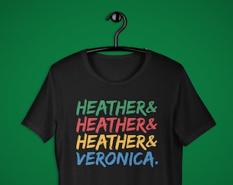 Heathers Ampersand Names Shirt, Heather & Veronica, Heathers Musical, Movie, Unisex Black Heather Tee