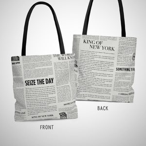 Newsies Tote Bag, Seize the Day, King of New York, Newsies Musical Broadway, Fansies, Theatre Gift image 1