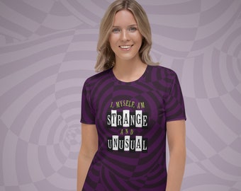 Beetlejuice Strange & Unusual T-shirt, Women's Crew Neck, Broadway Musical, Beetlejuice Movie, Lydia Deetz, Halloween, Goth