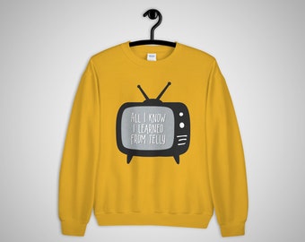 Matilda Unisex Sweatshirt, Telly, Broadway Show, Musical Theater, Matilda Wormwood, TV, Television, Roald Dahl, Bookworm, Couch Potato