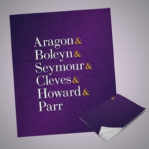 SIX Queens Throw Blanket, Six the Musical, Broadway Show, Ampersand Names, Characters, Ex Wives, HERstory, Aragon, Boleyn, Seymour, Cleves