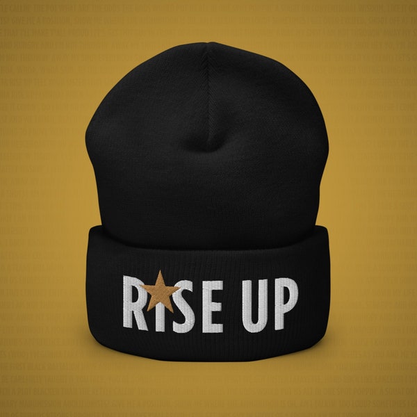 Rise Up Cuffed Beanie, Hamilton Musical Inspired, Broadway Show, Theater Gift, My Shot Lyrics, Embroidered Hat