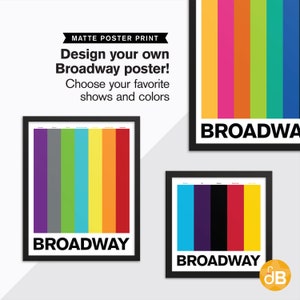 CUSTOM BROADWAY POSTER, Color Swatches, Musical Theatre, Design, Broadway Show, Wall Art Print, 8x10, 12x12, 12x16, 12x18, 18x24, 24x36