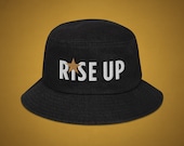 Rise Up denim bucket hat, Hamilton Musical Inspired, Broadway Show, Theater Gift, My Shot Lyrics, Denim Cap, Embroidered Hat