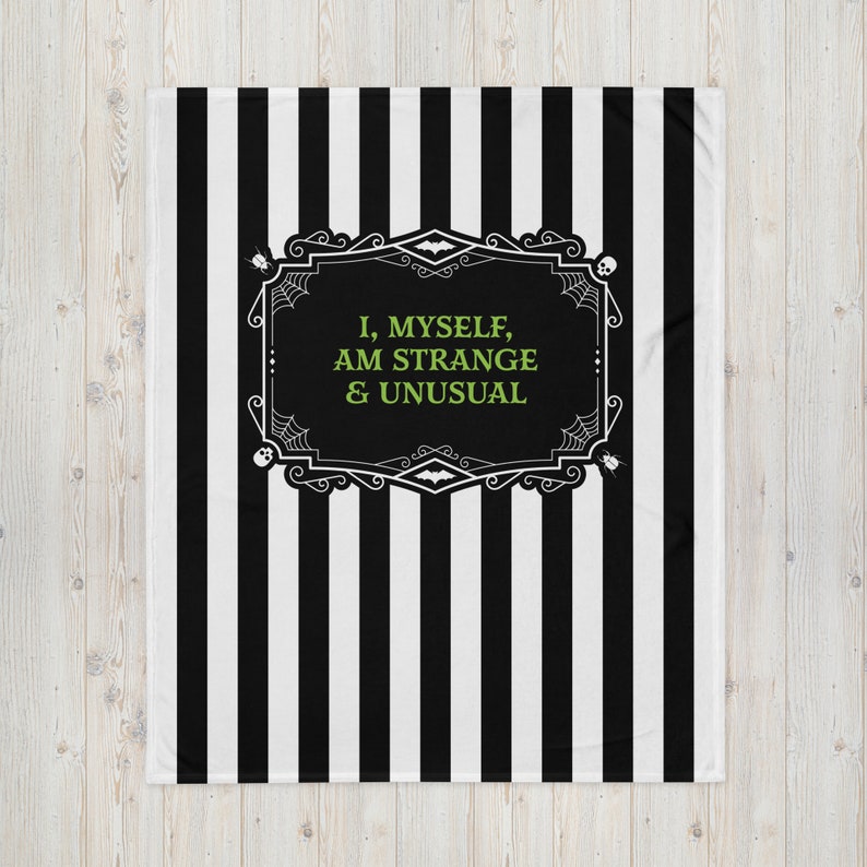 Strange and Unusual Throw Blanket, Beetlejuice, Broadway Musical, Lydia Deetz, Beetlejuice Movie, Lydia Deetz, Halloween, Theater Gift image 3